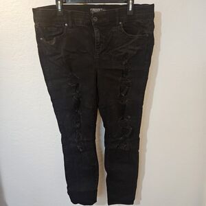 Torrid Black Ripped Skinny Jeans